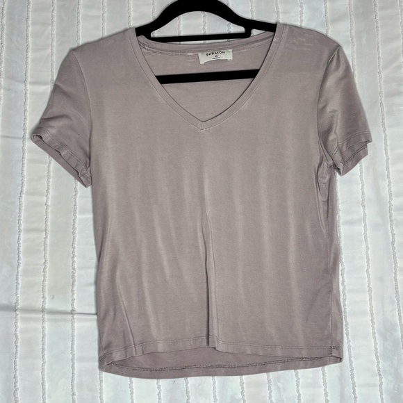Babaton Tops - Babaton Soft Mauve V-Neck Tee